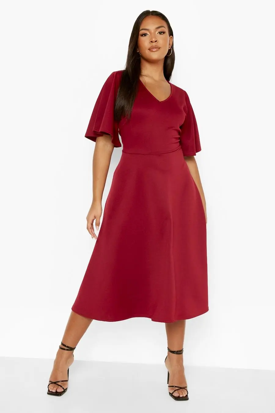 Plus Scuba Midi Skater Dress