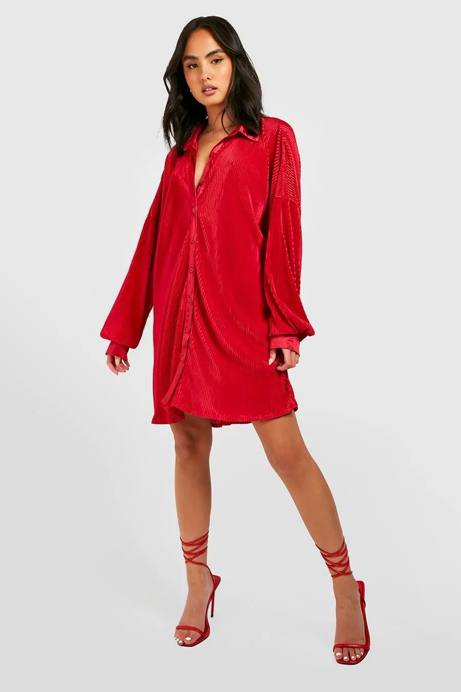 Premium Plisse Shirt Dress