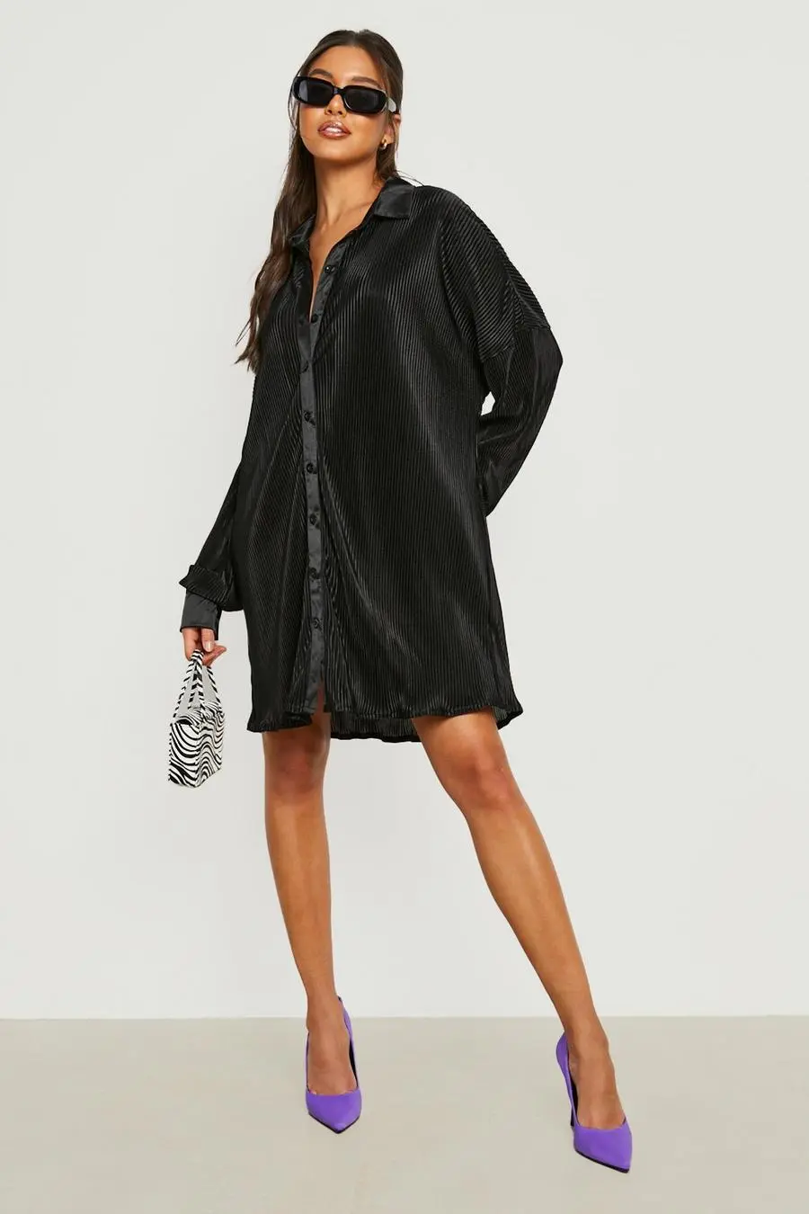 Premium Plisse Shirt Dress