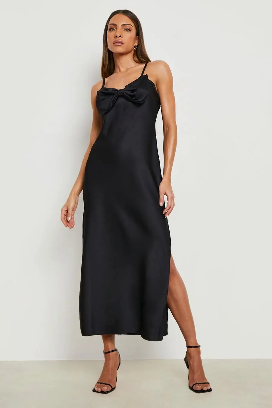 Satin Strappy Slip Dress