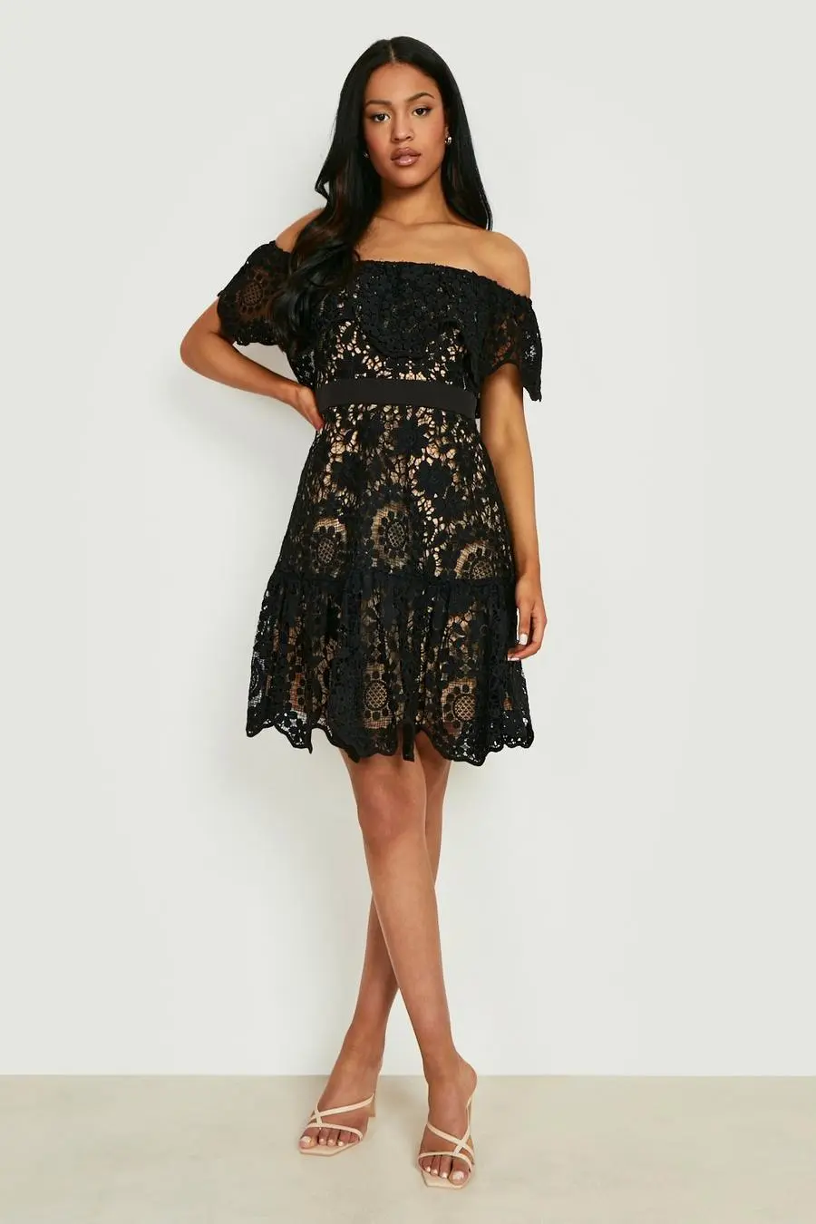 Tall Lace Frill Detail Mini Dress