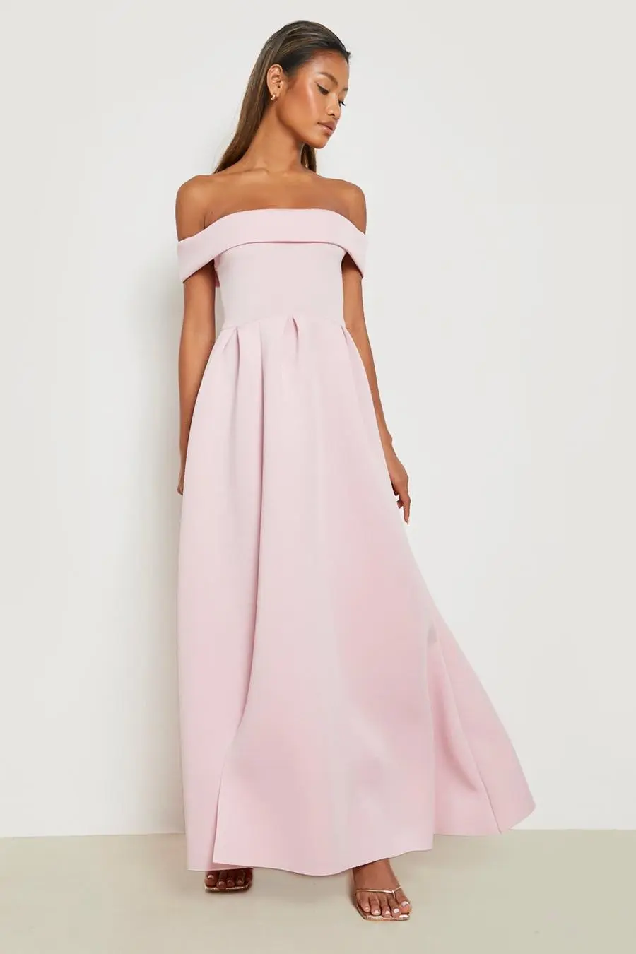 Bonded Scuba Bardot Maxi Dress