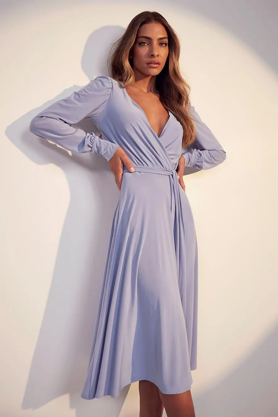 Slinky Wrap Skater Dress