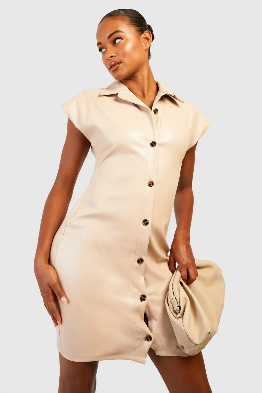 Tall Pu Shirt Dress