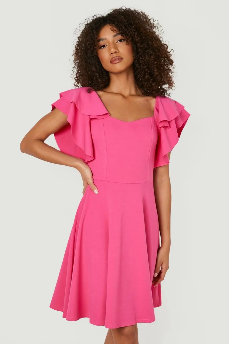 Tall Frill Sleeve Skater Dress