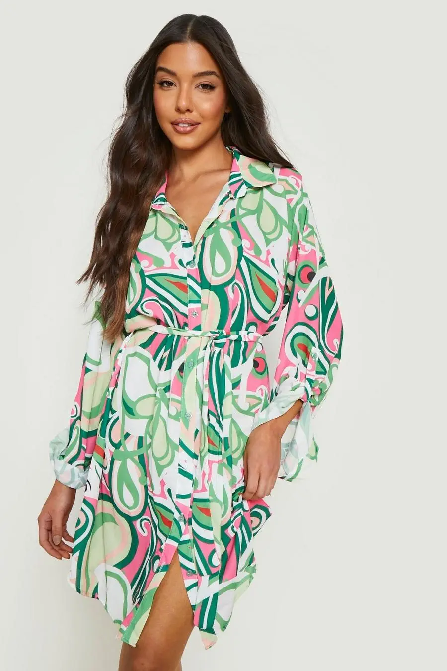 Abstract Shirt Dress