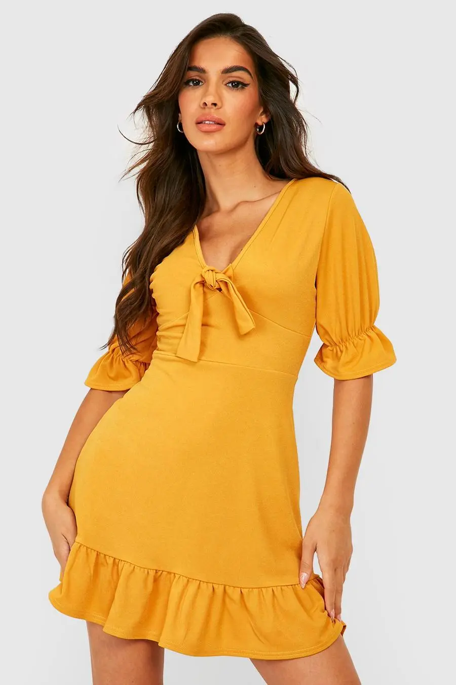 Ruffle Tie Detail Skater Dress