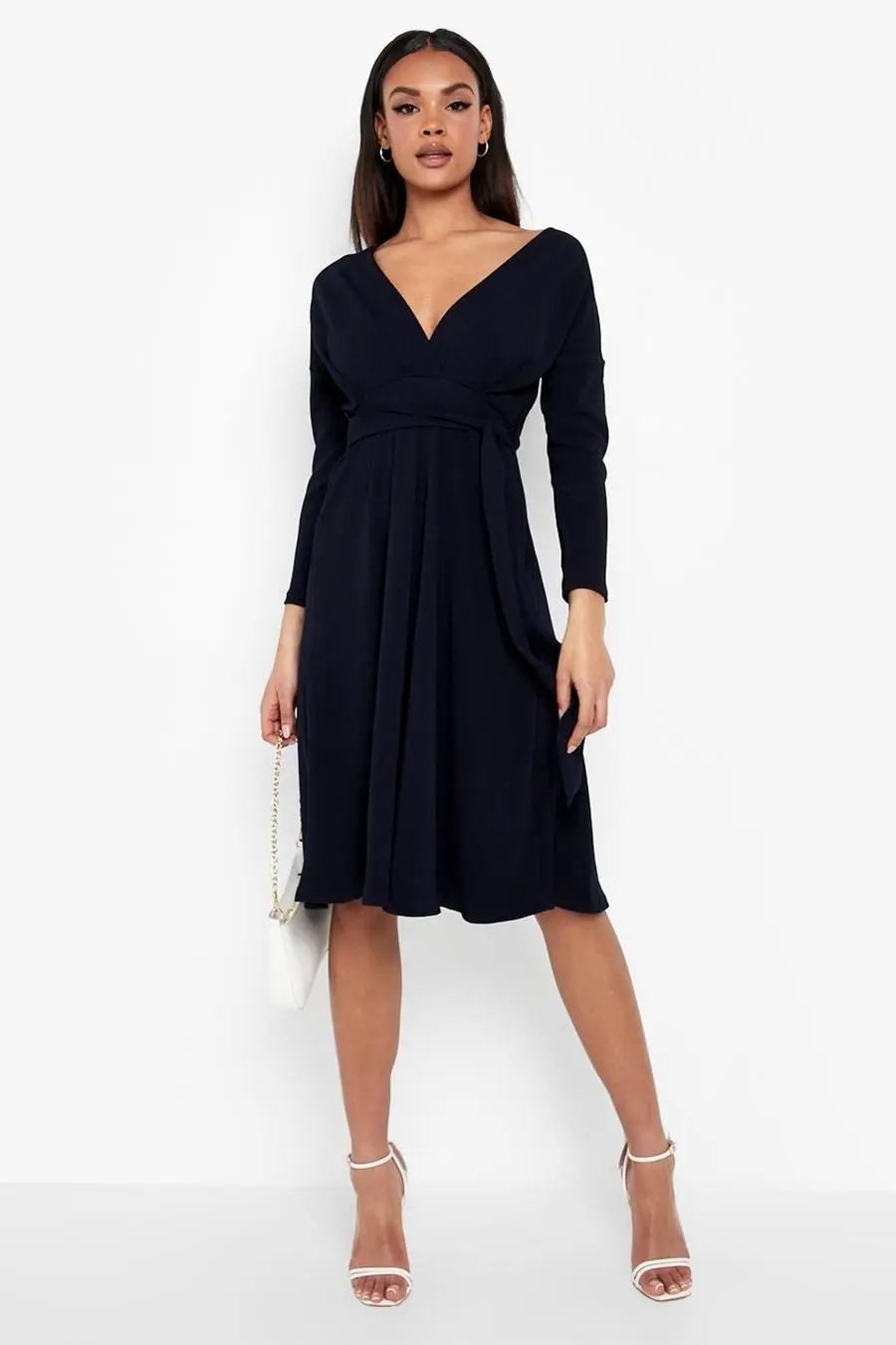 Off The Shoulder Midi Skater Dress