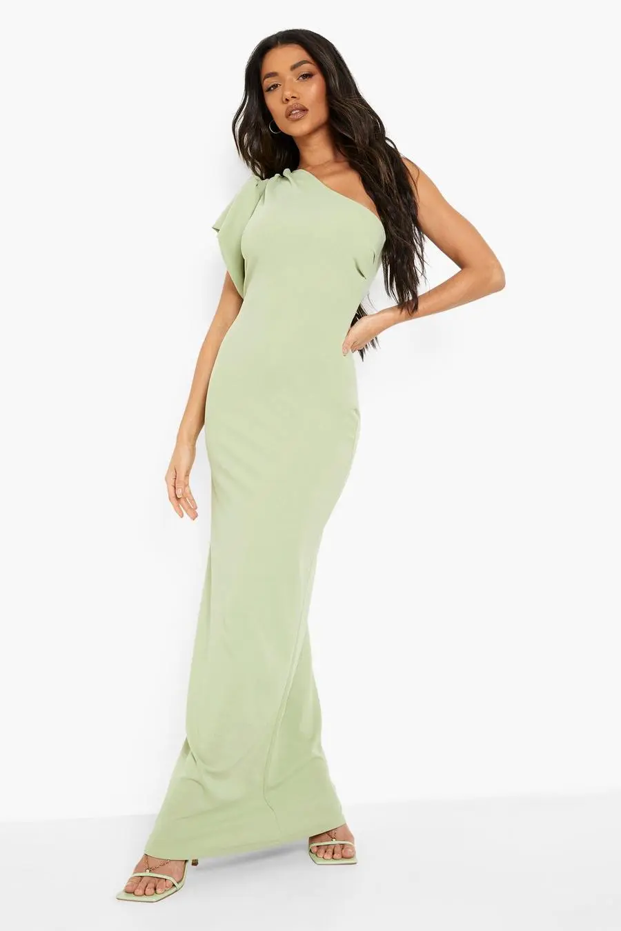 Asymmetric Ruffle Maxi Dress