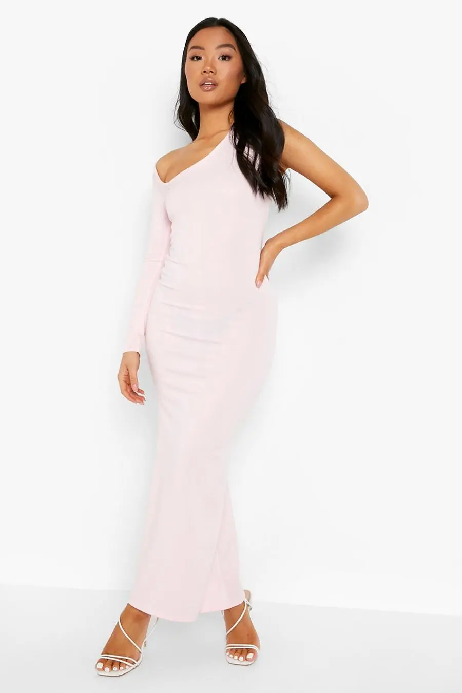 Petite Asymmetric One Shoulder Maxi Dress
