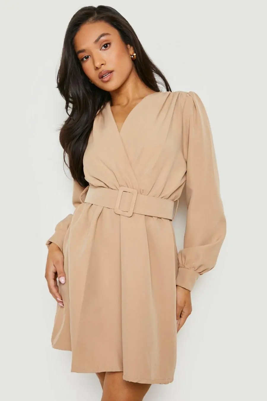 Petite Belted Skater Dress